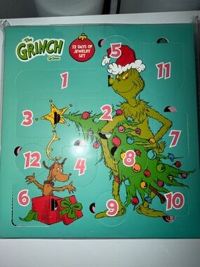 Dr. Seuss The Grinch Teal Green Pink Red Jewelry Advent Calendar